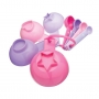 Juego de 8 tazas y cucharas medidoras color pastel