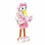Figura Bautizo Cigüeña Rosa 22 cm