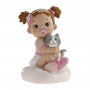 Figura para tarta niña bautizo con gato