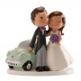 Figura Pareja de Boda con Coche 12 cm