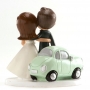 Figura Pareja de Boda con Coche 12 cm