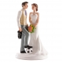 Figura Pareja de Boda Fútbol 20 cm