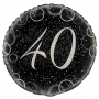 Globo 40 Cumpleaños Negro y Plata 45cm