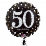 Globo 50 Cumpleaños Negro y Oro 45cm