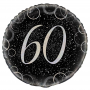 Globo 60 Cumpleaños Negro y Plata 45cm