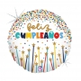 Globo Foil Velas Feliz Cumpleaños 45 cm