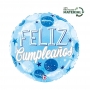 Globo Foil Felicidades Estrellas Azules 45 cm