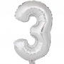 Globo Número 3 Plata 40cm