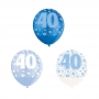 Set de 6 Globos 40 Cumpleaños Azul 30 cm