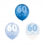 Set de 6 Globos 60 Cumpleaños Azul 30 cm