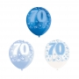 Set de 6 Globos 70 Cumpleaños Azul 30 cm