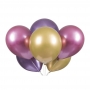 Pack 6 Globos Platinum Rosa, Violeta y Dorado 27 cm