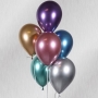 Juego 25 Globos Chrome Plateados