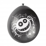 Globos Negros y Naranjas Spider 23 cm 10 ud.