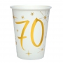 Juego 10 Vasos 70 años Oro 220 ml