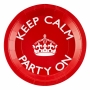 Juego 8 platos rojos Keep Calm 