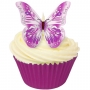 Juego de 12 Obleas Mariposas Fucsias
