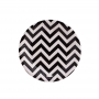 Juego de 12 Platos Chevron Negro 18cm
