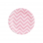 Juego de 12 Platos Chevron Rosa 18cm