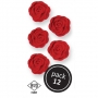 Juego de 12 rosas de azúcar en color rojo