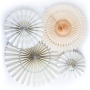Juego de 4 Abanicos decorativos Marfil