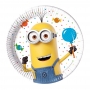 Juego de 8 Platos Minions Party 19 cm.