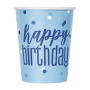 Juego de 8 Vasos Happy Birthday Azul