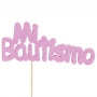 Decoración para tarta Mi Bautismo Rosa