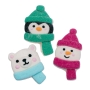 Tres cupcakes navideños decorados con nubes de azúcar Snow Pals
