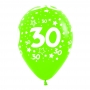 Pack de 10 globos 30 años multicolores