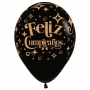 Pack de 12 Globos Feliz Cumpleaños Glitter Gold 30 cm