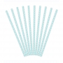 Pack de 24 Pajitas de Papel Chevron Azul Claro