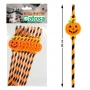 Pajitas con Calabaza Halloween 8 ud
