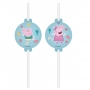 Pajitas de Papel Peppa Pig 4 ud