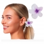 Pinza para el Pelo Blanca y Lila PVC 8 cm