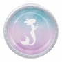 Juego de 8 Platos Sirena Azul y Rosa 23 cm