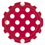 Plato Lunares Rojo y Blanco 17,5 cm