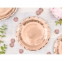 Set de 6 platos de cartón en color rose gold de 18 cm