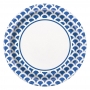 Platos Bordes Escamas Azul y Blanco