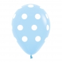 Pack de 10 globos azules con lunares blancos