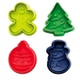 Set 4 cortadores con expulsor Navidad