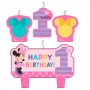 Set 4 Velas Minnie Mouse 1 año 