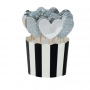 Set de 12 Toppers Corazones Plateados