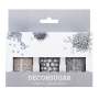 Set de 3 Decoraciones de Azúcar Plata