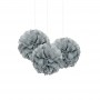 Set de 3 Pompones Plata 22 cm