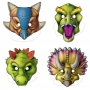Set de 4 Caretas de Dinosaurios