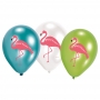 Set de 6 Globos Flamenco 4 Caras 27 cm