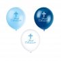Set de 8 Globos Comunión Cruz Azules