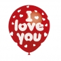 Set de 8 Globos Rojos I Love You 