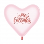 Set de 12 Globos Corazón Me Encantas 30 cm